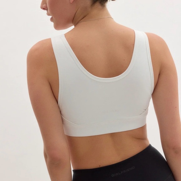 Girlfriend Collective White Sports Bra. White Holly Foldover Bra. NWT. Small - Picture 2 of 3